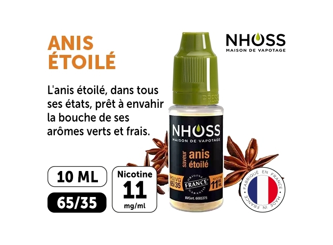 NHOSS 10 ml E-LIQUID ANIS NICOTINE 11Mg