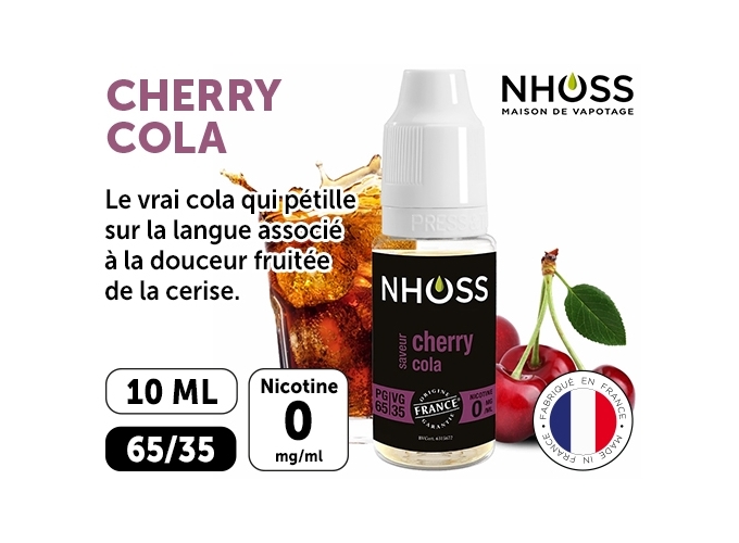 NHOSS 10 ml E-LIQUID CHERY COLA NICOTINE 00Mg
