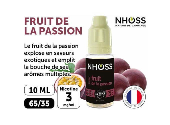 NHOSS 10 ml E-LIQUID FRUIT DE LA PASSION NIC. 03Mg