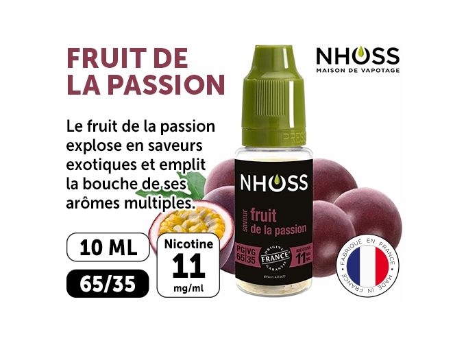 NHOSS 10 ml E-LIQUID FRUIT DE LA PASSION NIC. 11Mg