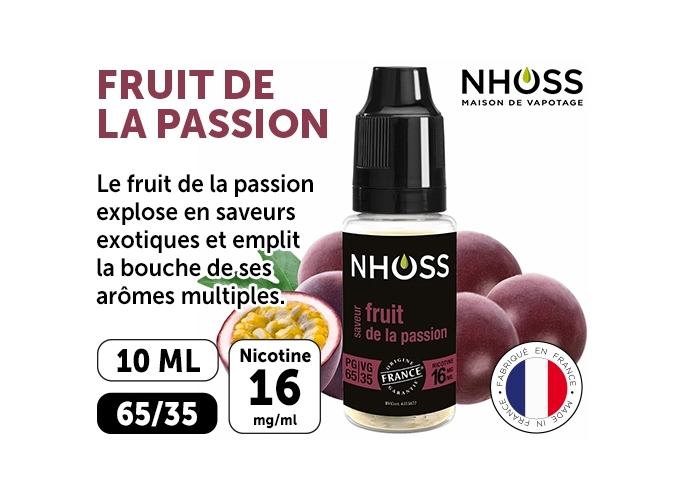 NHOSS 10 ml E-LIQUID FRUIT DE LA PASSION NIC. 16Mg