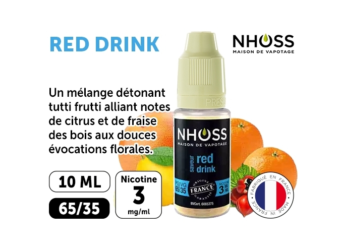 NHOSS 10 ml E-LIQUID RED DRINK NICOT. 03Mg