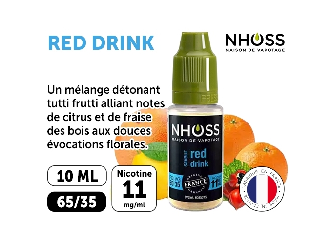 NHOSS 10 ml E-LIQUID RED DRINK NICOT. 11Mg