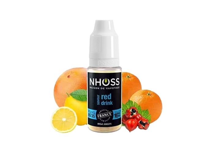 NHOSS 10 ml E-LIQUID RED DRINK NICOT. 16Mg
