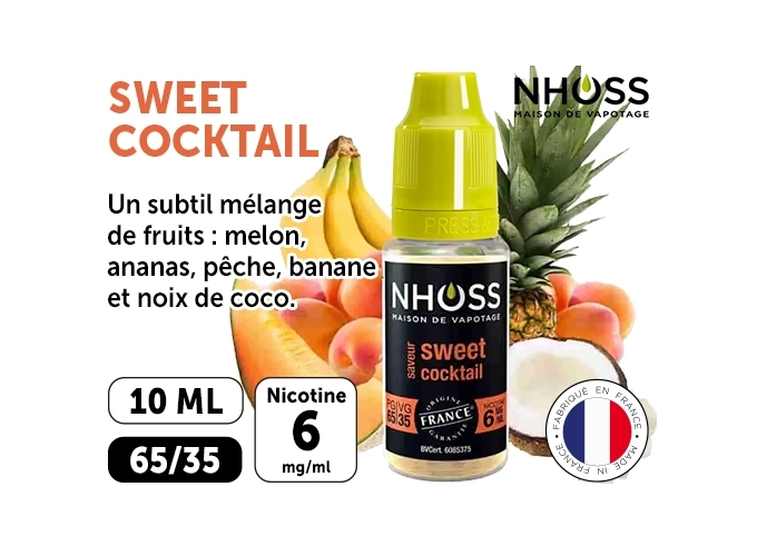 NHOSS 10 ml E-LIQUID SWEET COCKTAIL NICOTINE 06Mg