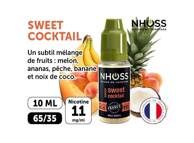 NHOSS 10 ml E-LIQUID SWEET COCKTAIL NICOTINE 11Mg