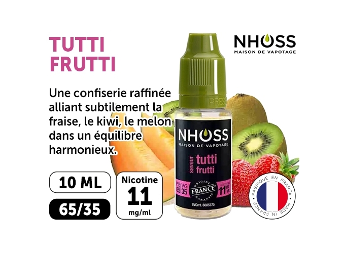 NHOSS 10 ml E-LIQUID TUTTI FRUTTI NICOTINE 11Mg