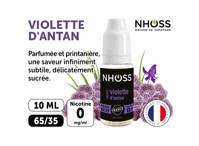 NHOSS 10 ml E-LIQUID VIOLETTE BONBON  NIC. 00Mg