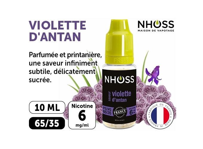 NHOSS 10 ml E-LIQUID VIOLETTE BONBON  NIC. 06Mg