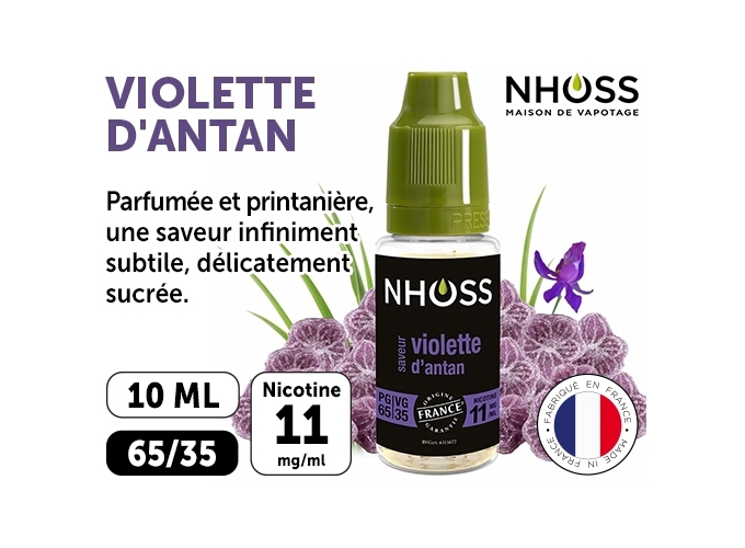 NHOSS 10 ml E-LIQUID VIOLETTE BONBON  NIC. 11Mg