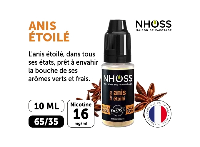 NHOSS 10 ml E-LIQUIDE ANIS NICOTINE 16Mg