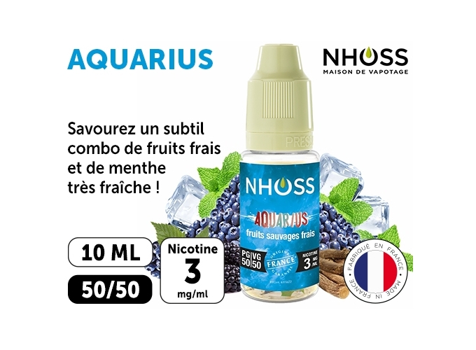 NHOSS 10 ml E-LIQUIDE  AQUARIUS   NICOTINE 03Mg