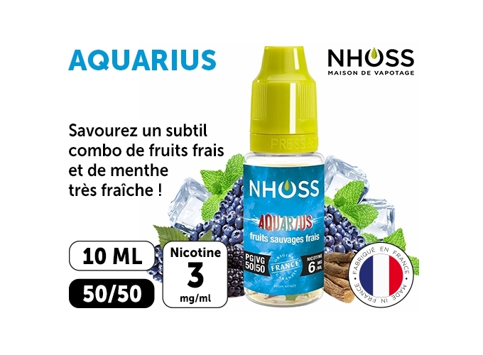 NHOSS 10 ml E-LIQUIDE  AQUARIUS   NICOTINE 06Mg