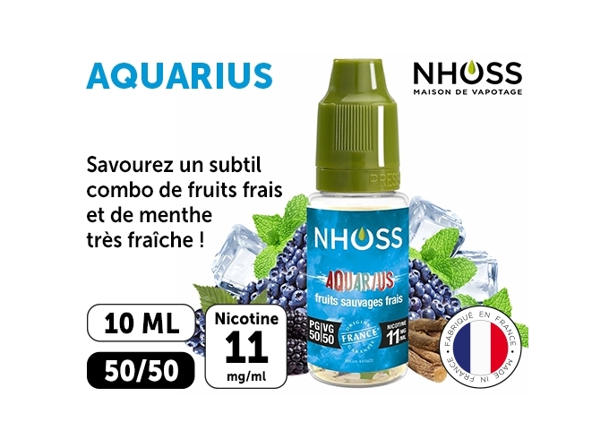 NHOSS 10 ml E-LIQUIDE  AQUARIUS   NICOTINE 11Mg