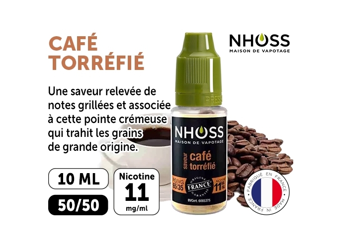NHOSS 10 ml E-LIQUIDE  CAFE NICOT  11Mg