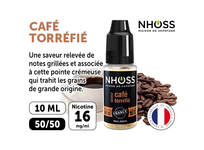 NHOSS 10 ml E-LIQUIDE  CAFE NICOT  16Mg