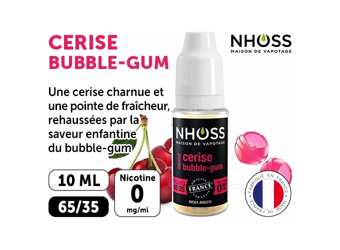 NHOSS 10 ml E-LIQUIDE  CERISE NICOT  00Mg