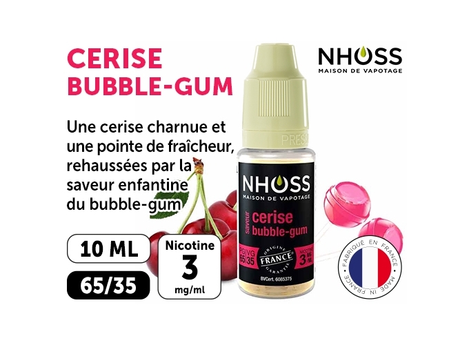 NHOSS 10 ml E-LIQUIDE  CERISE NICOT  03Mg