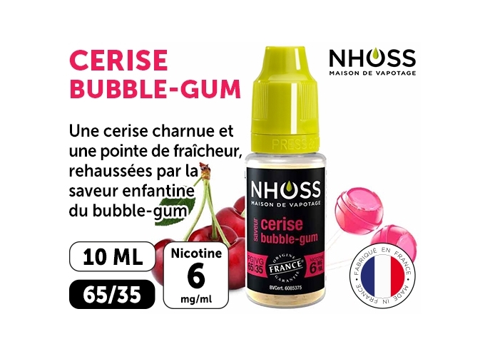 NHOSS 10 ml E-LIQUIDE  CERISE NICOT  06Mg