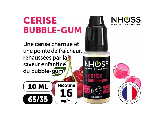 NHOSS 10 ml E-LIQUIDE  CERISE NICOT  16Mg