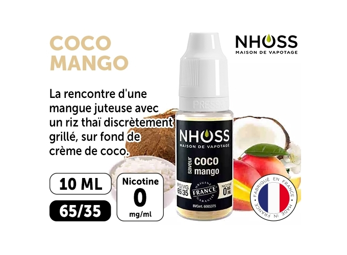 NHOSS 10 ml E-LIQUIDE COCO MANGO NIC. 00Mg