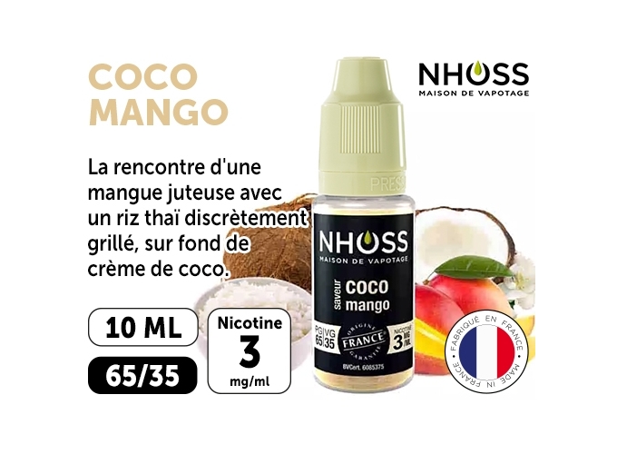 NHOSS 10 ml E-LIQUIDE COCO MANGO NIC. 03Mg