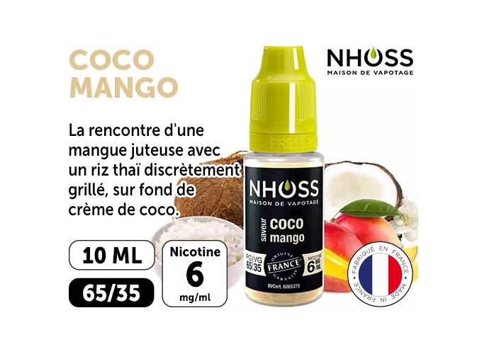 NHOSS 10 ml E-LIQUIDE COCO MANGO NIC. 06Mg