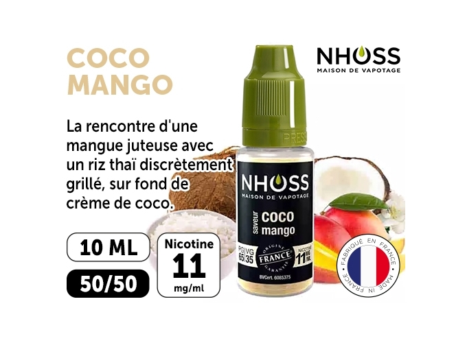 NHOSS 10 ml E-LIQUIDE COCO MANGO NIC. 11Mg