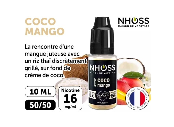 NHOSS 10 ml E-LIQUIDE COCO MANGO NIC. 16Mg