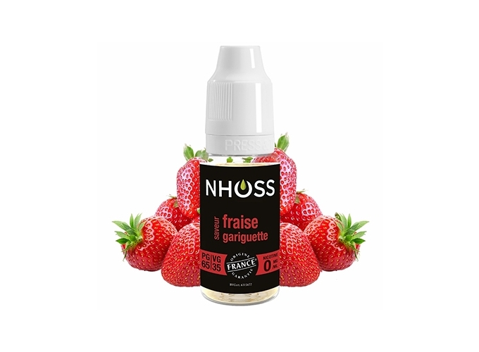 NHOSS 10 ml E-LIQUIDE  FRAISE GARIGUET NICOT. 00Mg