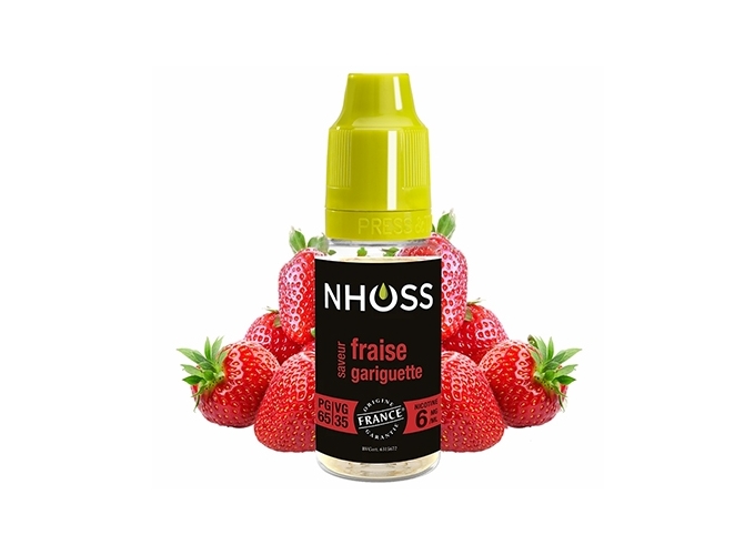 NHOSS 10 ml E-LIQUIDE  FRAISE GARIGUET NICOT. 06Mg