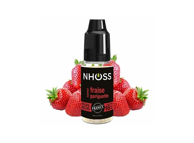 NHOSS 10 ml E-LIQUIDE  FRAISE GARIGUET NICOT. 16Mg