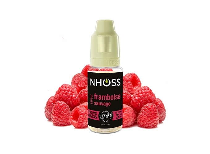 NHOSS 10 ml E-LIQUIDE  FRAMBOISE SAUVAG NICOT.03Mg