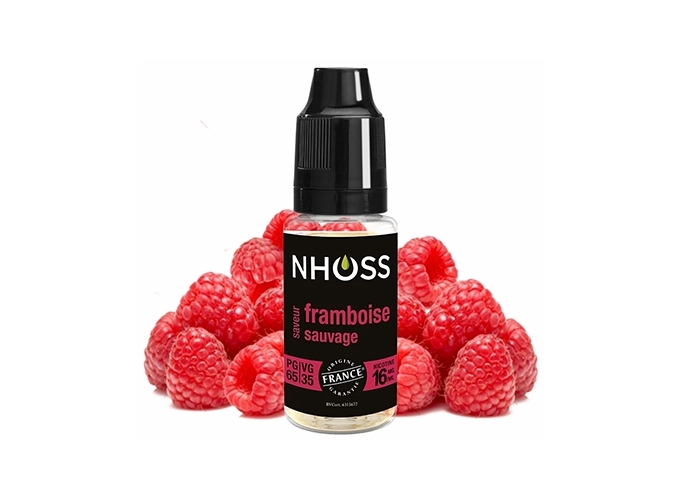 NHOSS 10 ml E-LIQUIDE  FRAMBOISE SAUVAG NICOT.16Mg