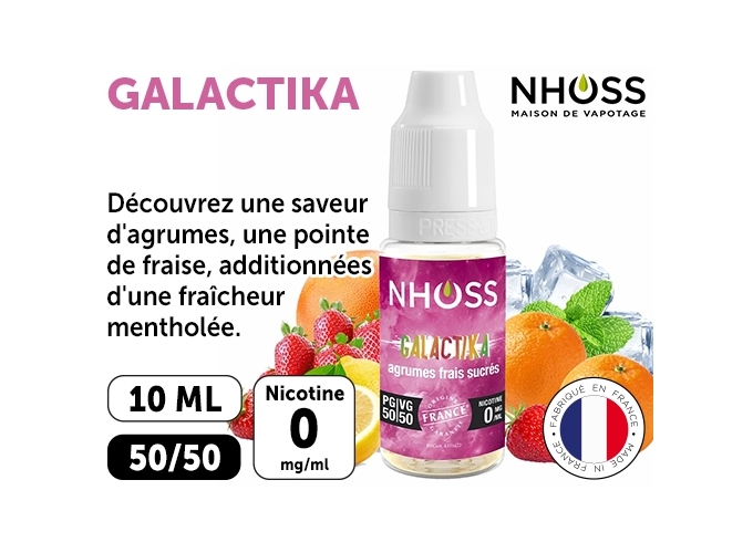 NHOSS 10 ml E-LIQUIDE  GALACTIKA   NICOTINE 00Mg