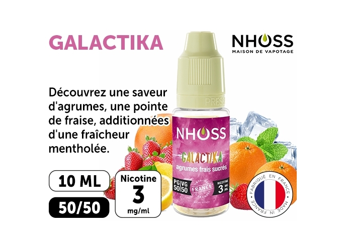NHOSS 10 ml E-LIQUIDE  GALACTIKA   NICOTINE 03Mg
