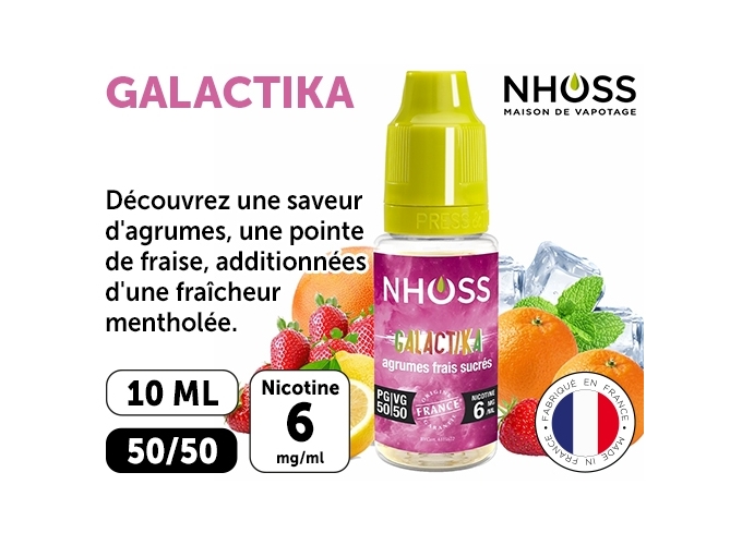 NHOSS 10 ml E-LIQUIDE  GALACTIKA   NICOTINE 06Mg