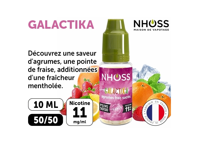 NHOSS 10 ml E-LIQUIDE  GALACTIKA   NICOTINE 11Mg