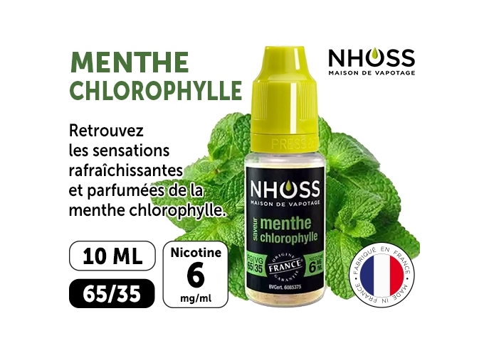 NHOSS 10 ml E-LIQUIDE  MENTHE CHLORO NICOT 06Mg