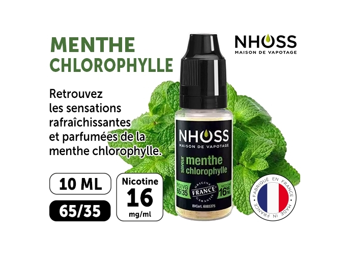 NHOSS 10 ml E-LIQUIDE  MENTHE CHLORO NICOT 16Mg