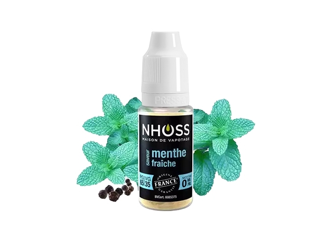 NHOSS 10 ml E-LIQUIDE  MENTHE FRAICHE NICOT 00Mg