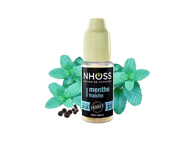 NHOSS 10 ml E-LIQUIDE  MENTHE FRAICHE NICOT 03Mg