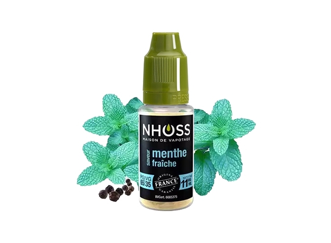 NHOSS 10 ml E-LIQUIDE  MENTHE FRAICHE NICOT 11Mg