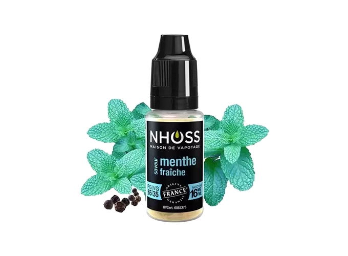 NHOSS 10 ml E-LIQUIDE  MENTHE FRAICHE NICOT 16Mg