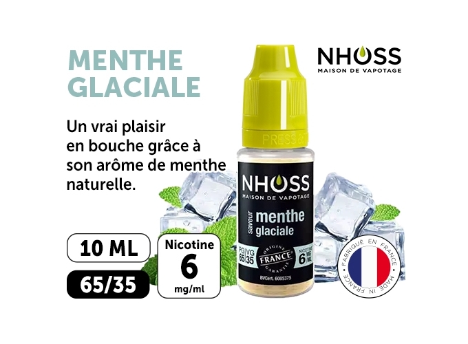 NHOSS 10 ml E-LIQUIDE MENTHE GLACIALE NICOT 06Mg