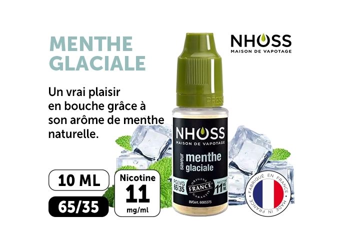 NHOSS 10 ml E-LIQUIDE MENTHE GLACIALE NICOT 11Mg