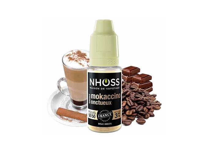 NHOSS 10 ml E-LIQUIDE  MOKACCINO ONCTUEUX 03Mg