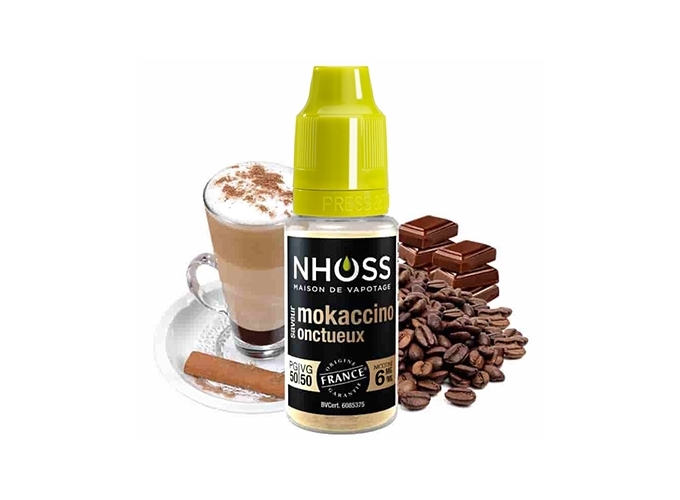 NHOSS 10 ml E-LIQUIDE  MOKACCINO ONCTUEUX 06Mg
