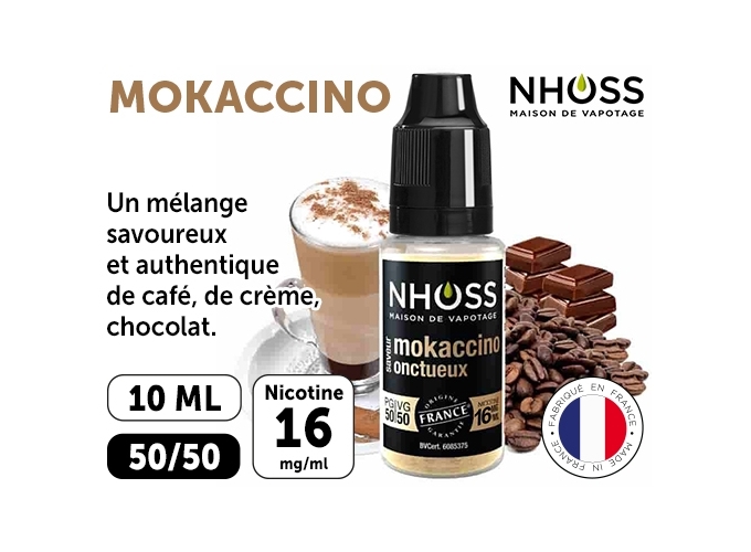 NHOSS 10 ml E-LIQUIDE  MOKACCINO ONCTUEUX 16 Mg