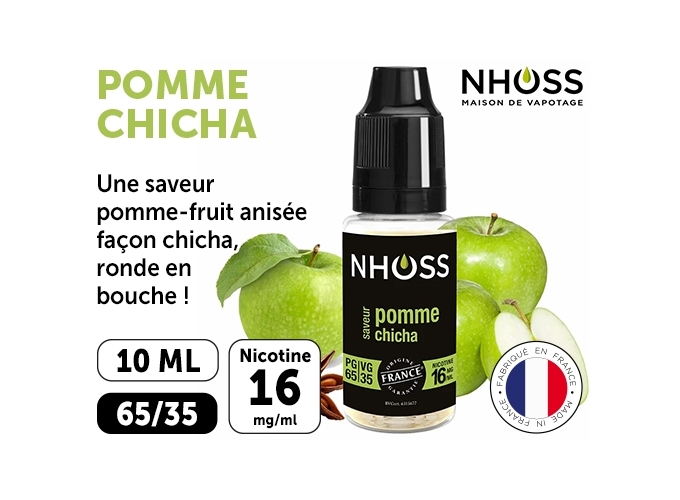 NHOSS 10 ml E-LIQUIDE POMME NICOT. 16Mg